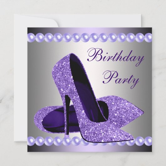 Paarse hoogvlakte van Birthday party Kaart (Voorkant)