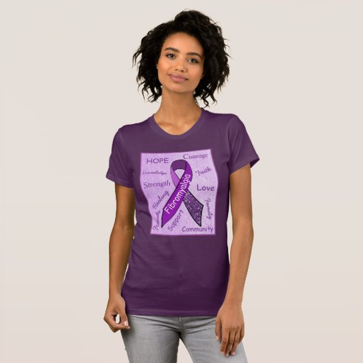 Paarse hoop fibromyalgie dames shirt (Voorkant volledig)