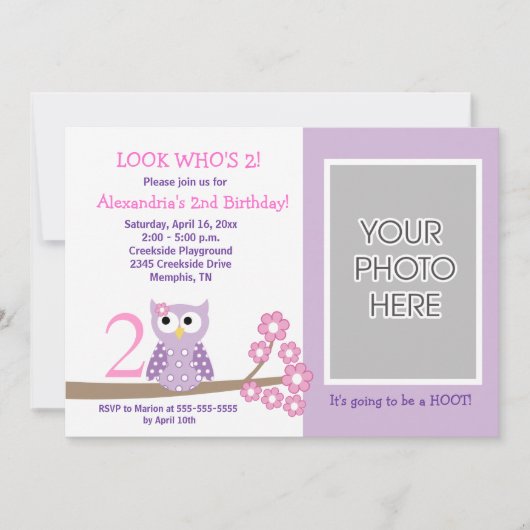 Paarse hoopvogels *FOTO* Birthday 5x7 Kaart (Voorkant)