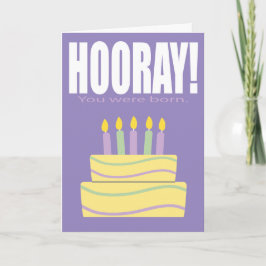 Paarse Hooray u was de Geboren Grappige Kaart van