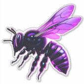 paarse hoornbijenwagen sticker (Voorkant)