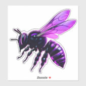 paarse hoornbijenwagen sticker (Vel)