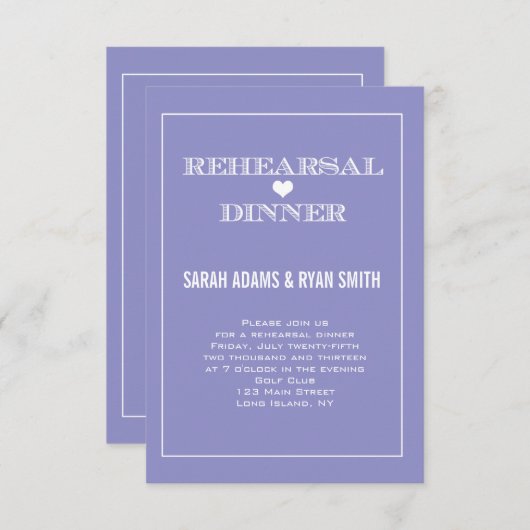 Paarse hoorzittingen kaart (Voorkant / Achterkant)