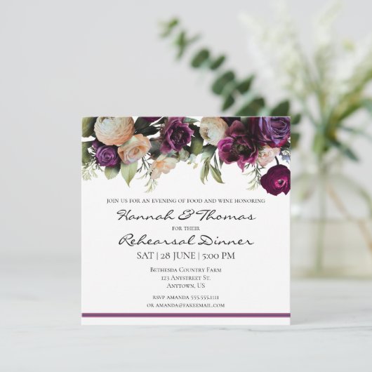 Paarse  hoorzittingen met de bloemen kaart (Staand voorkant)