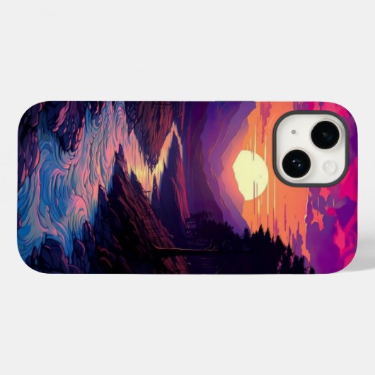 Paarse horizonten boven River Valley Case-Mate iPhone Case (Achterkant (horizontaal))
