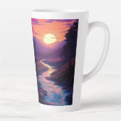 Paarse horizonten boven River Valley Latte Mok (Rechts)