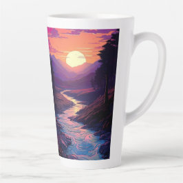 Paarse horizonten boven River Valley Latte Mok