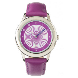 Paarse horloge met cirkels - Kies kleuren