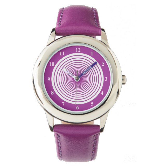 Paarse horloge met cirkels - Kies kleuren (Voorkant)
