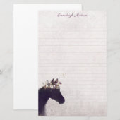 Paarse Horse Dreamweaver Boho Chic Monogram Briefpapier (Voorkant / Achterkant)