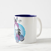 Paarse Horse Hay! Tweekleurige Koffiemok (Voorkant rechts)