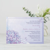 Paarse hortensia bloeit bloemenbruiloft kaart (Staand voorkant)