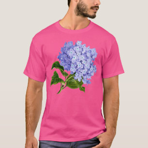 Paarse hortensia bloemen tuinman kunst t-shirt