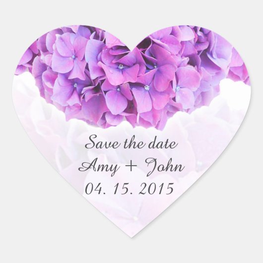 Paarse hortensia bruiloft stickers hydrangea4 (Voorkant)