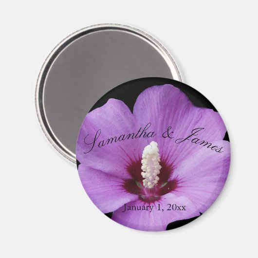 Paarse Hortensia Close-up Trouw Magneet (Voorkant / Achterkant)