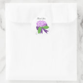Paarse Hortensia Dank Je Ronde Sticker (Tas)