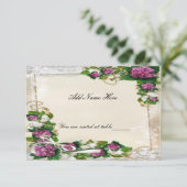 Paarse Hortensia En Kant Tafelkaart Kaart (Staand voorkant)