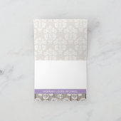 PAARSE Hortensia Geborduurde Merklaternen KWALITEI Bedankkaart (Binnen)