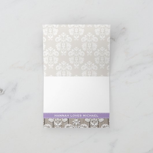 PAARSE Hortensia Geborduurde Merklaternen KWALITEI Bedankkaart (Binnen)