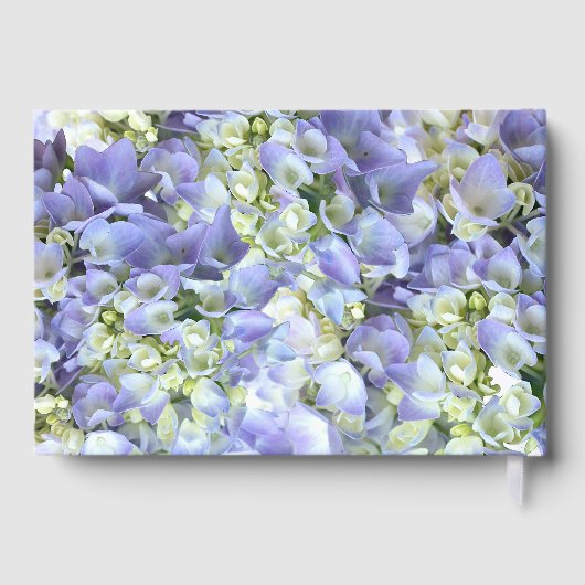 Paarse hortensia gepersonaliseerde bruiloft gastenboek (Achterkant)