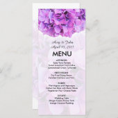Paarse hortensia huwelijksmenu hortensia4 menu (Voorkant / Achterkant)