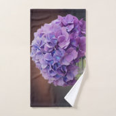 Paarse Hortensia in Mason Jar Natuur Fotografie Bad Handdoek (Handdoek)