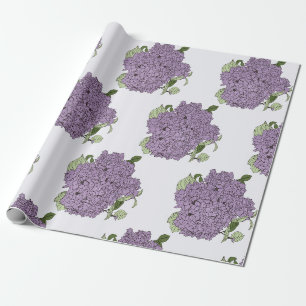 Paarse hortensia inpakpapier