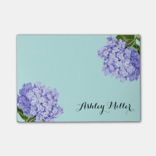  Paarse Hortensia Monogram Post-It Notes