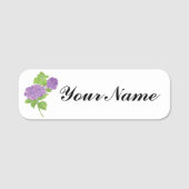 Paarse Hortensia Naam Tag (Voorkant)