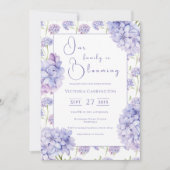 Paarse hortensia Onze familie is bloeiende Baby Kaart (Voorkant)