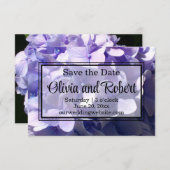 Paarse hortensia paarse bloem paarse bloem save the date (Voorkant / Achterkant)
