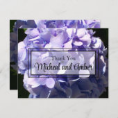 Paarse hortensia paarse bloem paarse bloemenpracht bedankkaart (Voorkant / Achterkant)
