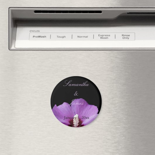 Paarse Hortensia Persoonlijke Trouwdag Magneet (Insitu (Vaatwasser))