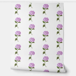 Paarse hortensia preppy grandmillenial behang