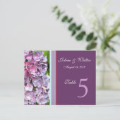 Paarse Hortensia Tafelnummer Kaart (Staand voorkant)
