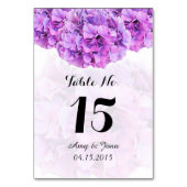 Paarse hortensia trouwtafel nummers hortensia4 kaart (Voorkant)