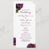 Paarse Hortensia Wedding Programma Programmakaart (Voorkant / Achterkant)