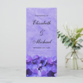Paarse Hortensia Wedding Programma Programmakaart (Staand voorkant)