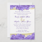 Paarse hortensia's en gouden strepen kaart (Voorkant)