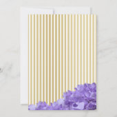 Paarse hortensia's en gouden strepen kaart (Achterkant)