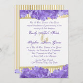 Paarse hortensia's en gouden strepen kaart (Voorkant / Achterkant)