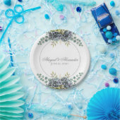 Paarse hortensia's Eucalyptus Papieren Bordje (Feest)