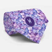 Paarse Hortensia's Floral Stropdas (Opgerold)