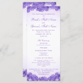 Paarse hortensia's huwelijksprogramma programmakaart (Voorkant / Achterkant)
