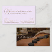 Paarse Hot Stone Spa Retreat Massage Visitekaartje (Voorkant / Achterkant)