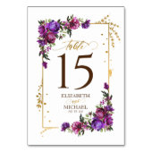 Paarse hotroze gouden Waterverf Kaart (Voorkant)