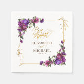 Paarse hotroze gouden Waterverf Servet (Voorkant)