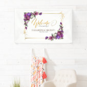 Paarse hotroze gouden Waterverf Spandoek (Insitu)