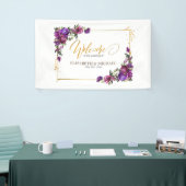 Paarse hotroze gouden Waterverf Spandoek (Beurs)