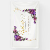 Paarse hotroze gouden Waterverf Spandoek (Verticaal)